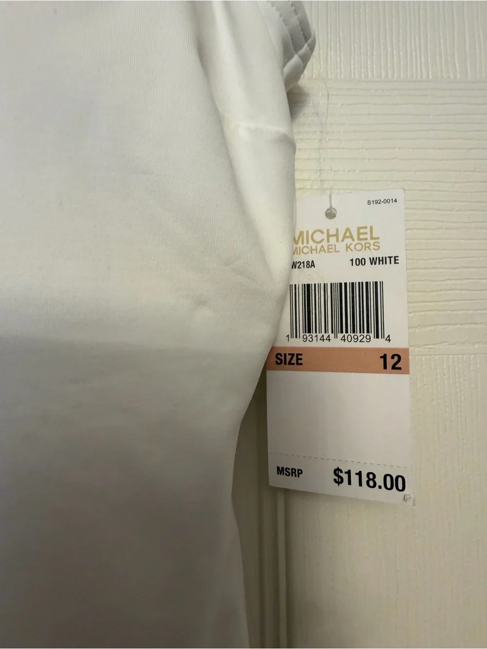 Michael Kors White Ruffle V-Neck One-Piece Swim Bodysuit